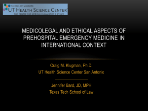 Medicolegal and Ethical Aspects of Prehospital Emergency