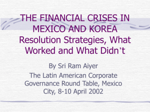THE FINANCIAL CRISES IN MEXICO AND KOREA Resolution