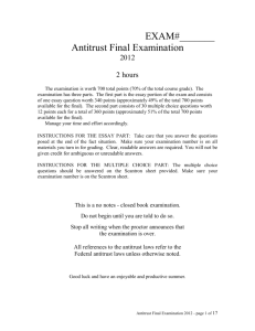 Antitrust Exam - the UNH Law Library