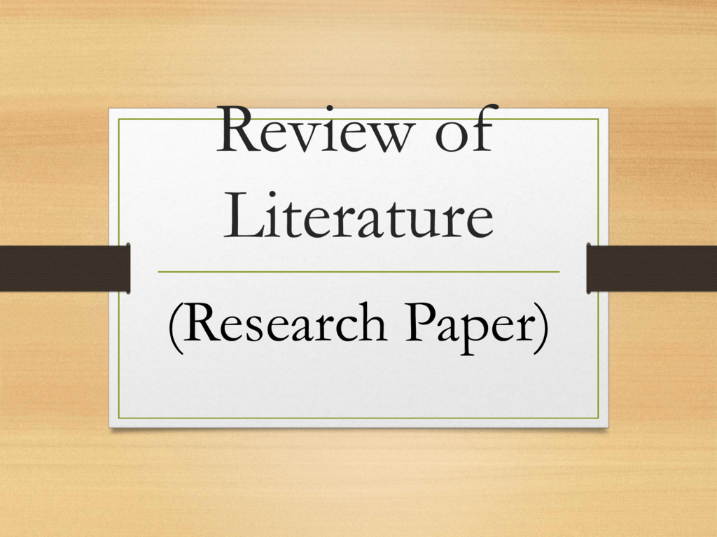 literature review presentation assignment