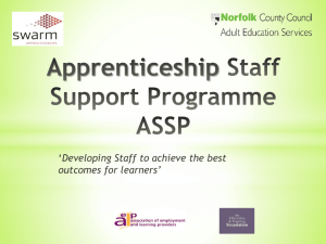 Presentation - Apprenticeship Staff Support Programme