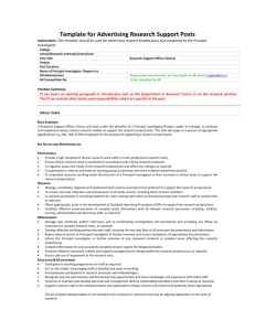 Advertising Template for Research Support Officer