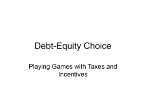 Debt-Equity Choice - Yale School of Management