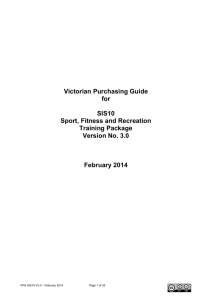 Victorian Purchasing Guide for SIS10 Sport, Fitness and Recreation