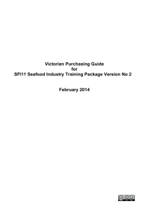 Victorian Purchasing Guide for SFI11 Seafood Industry * Version 2