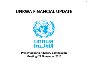 Financial Presentation to Advisory Commission Extra