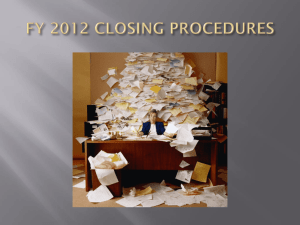 fy 2010 closing procedures