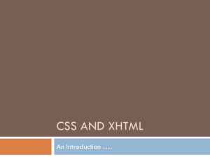 View the HTML XHTML Power Point