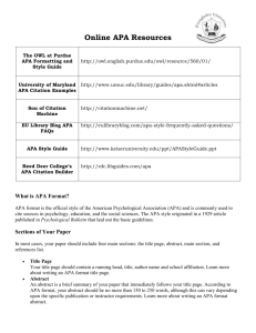 What is APA Format?