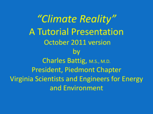 Climate Reality A Tutorial October 2011 version