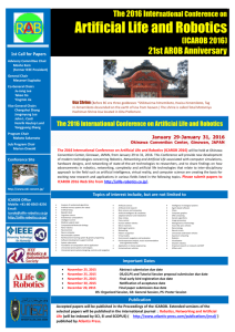 The 2016 International Conference on Artificial Life and Robotics