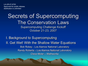 Secrets of Supercomputing - Supercomputing Challenge