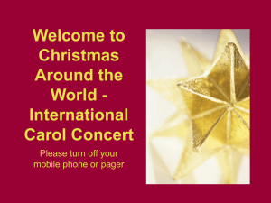 Welcome to Christmas Around the World - International Carol