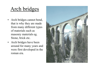 Keystone in arch bridges.