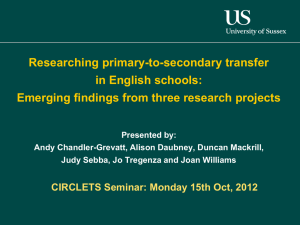 CIRCLETS Members - Primary to secondary transition