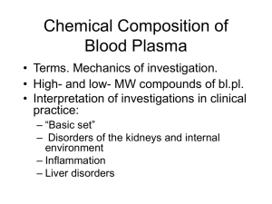 Chemical Composition of Blood Plasma