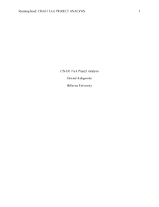CIS 633 FAA Project Analysis - Ed M. Kuligowski III Professional