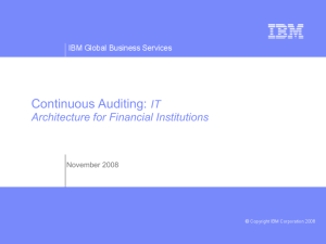 Continuous Auditing: IT Architecture for