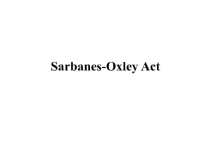 Jan Hess Sarbanes-Oxley Act Presentation