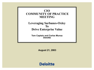 Leveraging Sarbanes-Oxley To Drive Enterprise Value