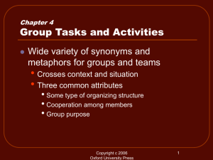 Chapter 4: Group Tasks and Activities