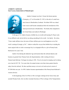 Author Report, Andrew Carnegie.e