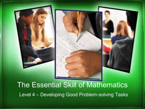 Problem Solving Tasks - Oregon Department of Education