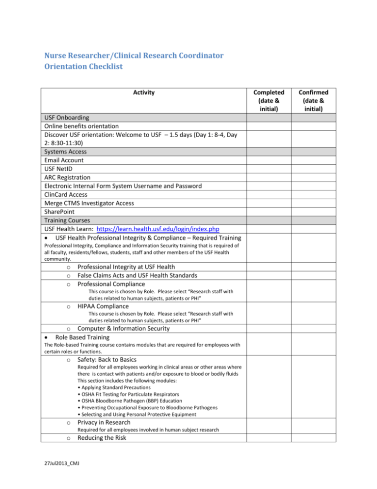 Nurse Researcher Clinical Research Coordinator