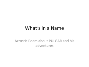 pulgar acrostic poem directions