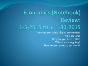 Economics (Notebook) Review: 1-5-2015 thru 1-30-2015
