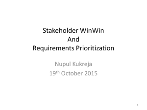 Stakeholder WinWin And Requirements Prioritization