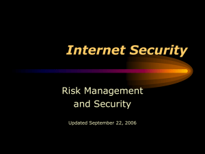 Internet Security - Risk Management and Security