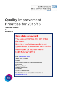 Quality Improvement Priorities for 2015/16