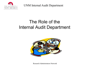 Role of the Internal Audit Department