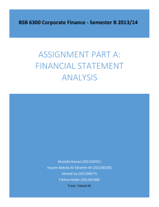 Assignment Part A: Financial Statement Analysis