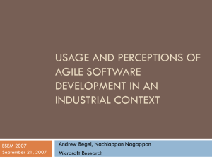 Usage and Perceptions of Agile Software Development in an