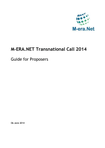 Guide for proposers - M