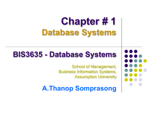 Database Systems - a.thanop somprasong