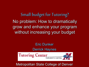 Small budget for Tutoring?