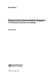 Special Educational Needs Support in Oxfordshire