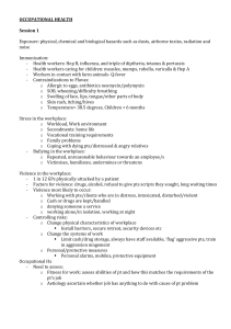 OCCUPATIONAL HEALTH NOTES (Helen)