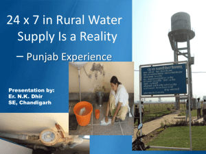 24 x 7 in Rural Water Supply Is a Reality– Punjab Experience