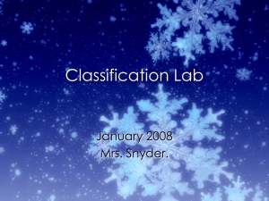Classification Power Point - Mrs. Snyder's science page