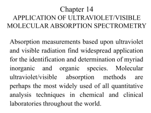 Chapter 14 APPLICATION OF ULTRAVIOLET/VISIBLE