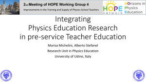 Integrating Physics Education Research in pre