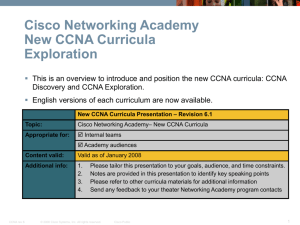 CCNA Exploration - Computer Networks Laboratory