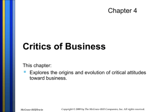 Chapter 4 Critics of Business