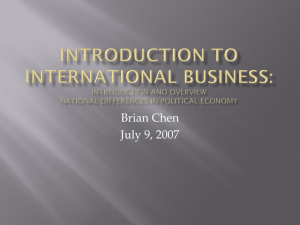 INTRODUCTION TO INTERNATIONAL BUSINESS: Introduction and