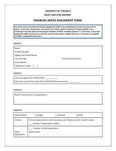 financial needs assessment form