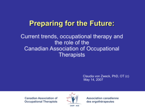 Preparing for the Future: Current trends, occupational therapy and